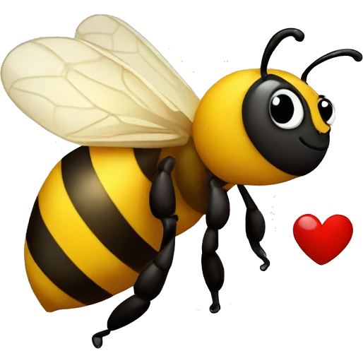 Bee with heart emoji
