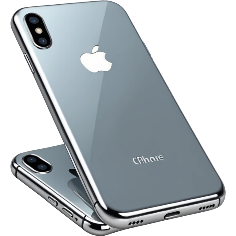 an elegant metallic chrome iphone emoji