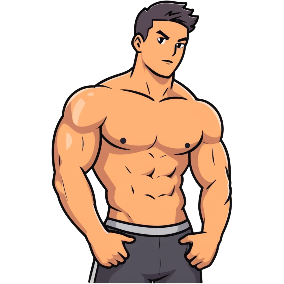 handsome muscular boyfriend with defined abs emoji