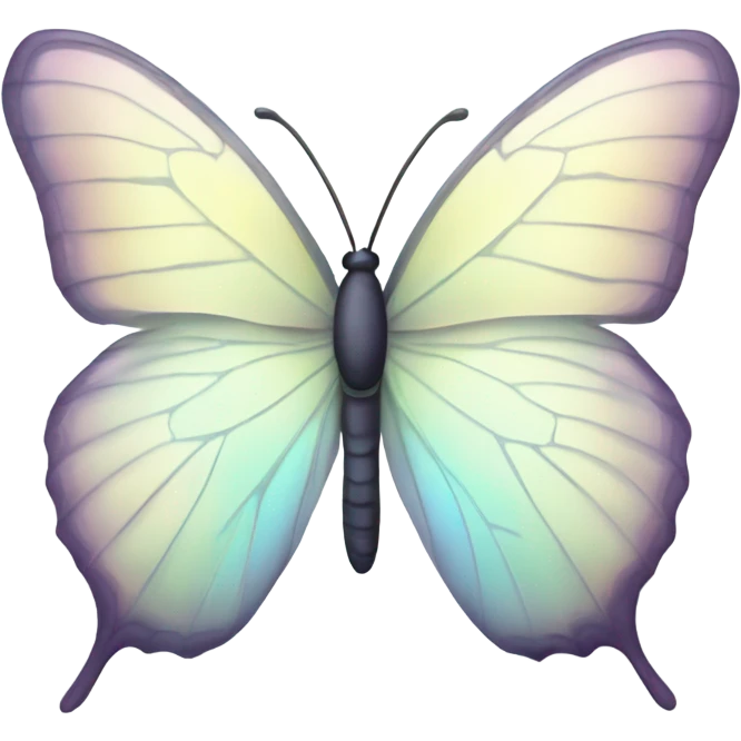 Pastel white iridescent butterfly emoji