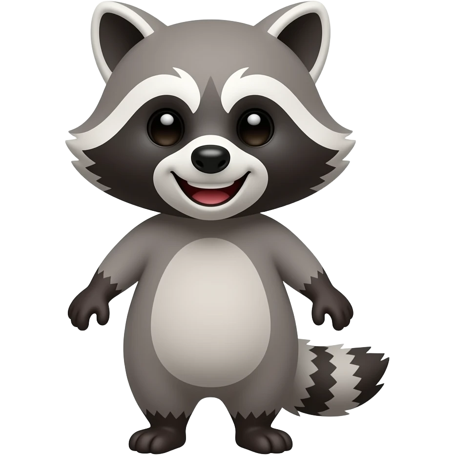 funny smiling racoon emoji