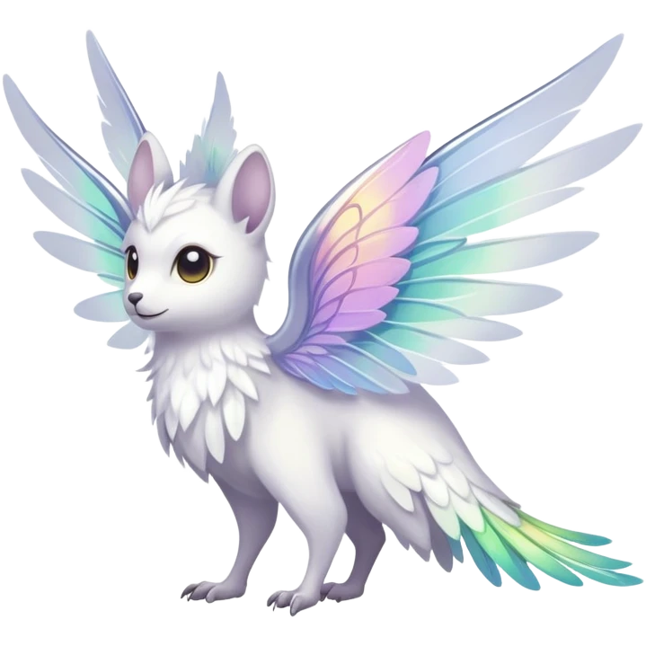  Iridescent white pale wings-ears, fairy-like-fakemon-creature  emoji