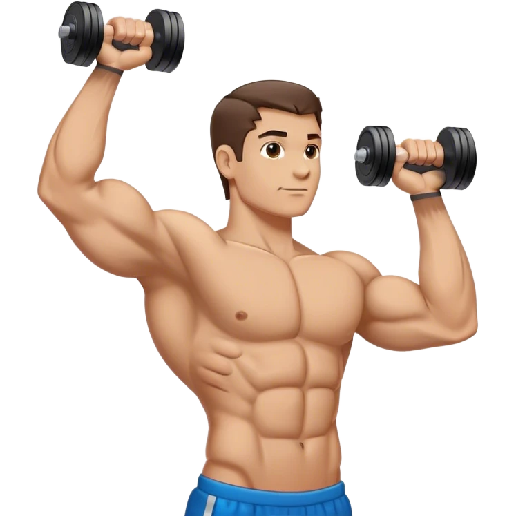 bicep side view holding a dumbbel palms-facing-away from camera emoji