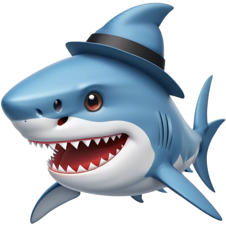shark with a hat emoji