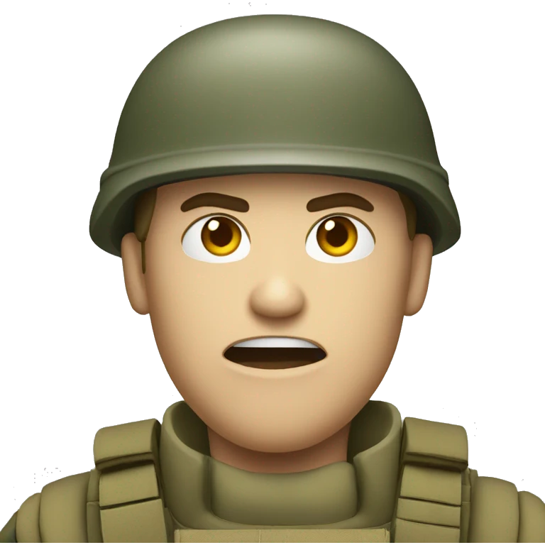 British army soldier with a battle scared face pointing with cigarette in hand  emoji