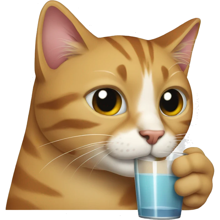 cat drinking emoji