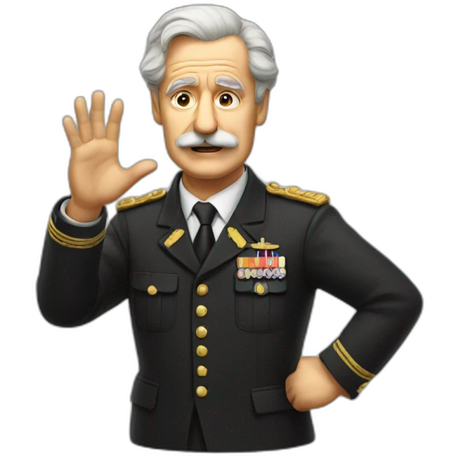 Old german president with small mustache raising his arm emoji