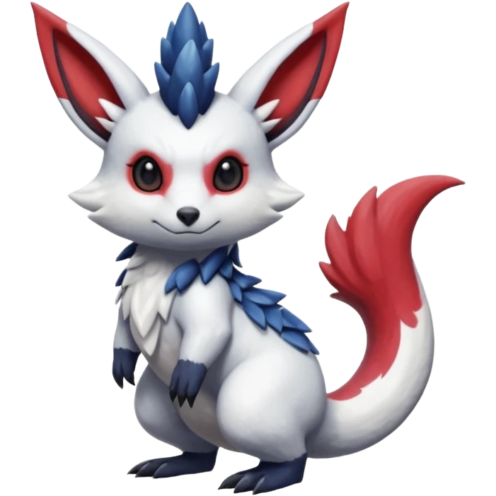 Scaly furry cute realistic painted smooth glossy Zangoose-Salandit-Minccino-Absol-fusion emoji