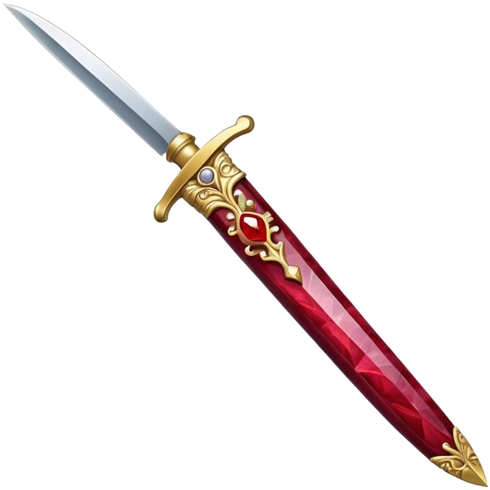 An ornate knife with a blade made of ruby emoji