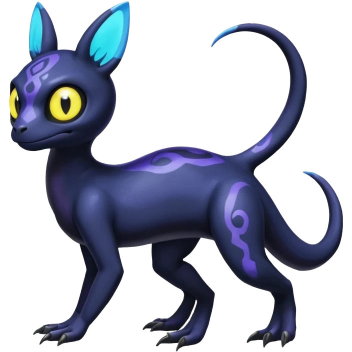 Shiny Duskull-Salandit-Umbreon-Fakémon-hybrid-creature (full body)  emoji