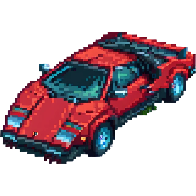 красная Lamborghini Countach, no background emoji