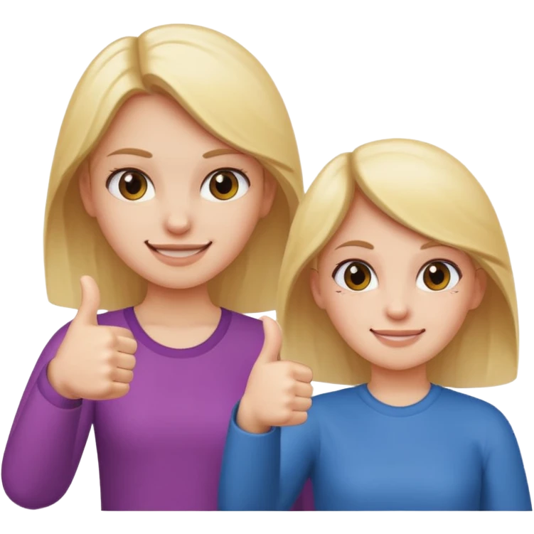 

a girl with a thumb ups and one with thumbs odwnv



 emoji