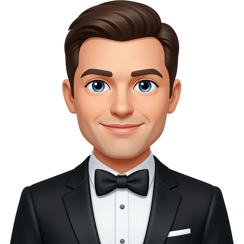 make an emoji a worker fine man with a tuxedo emoji