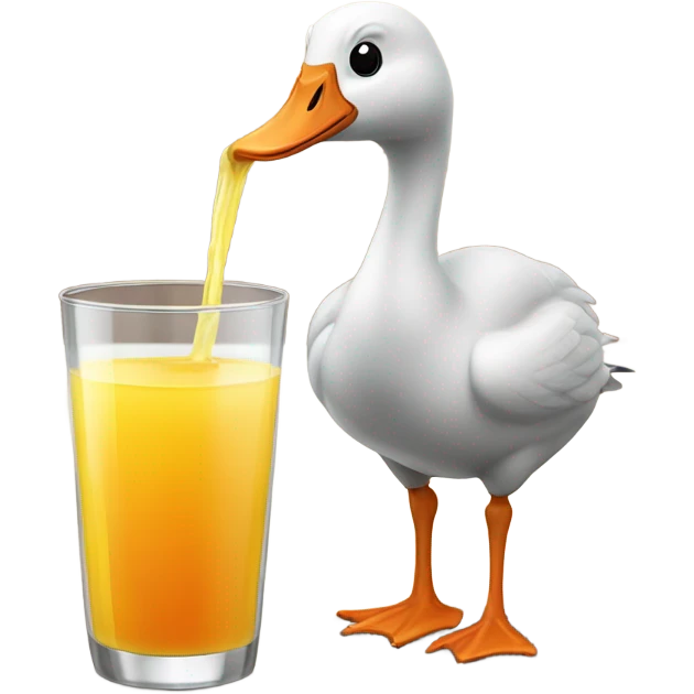 Goose drinking juice emoji