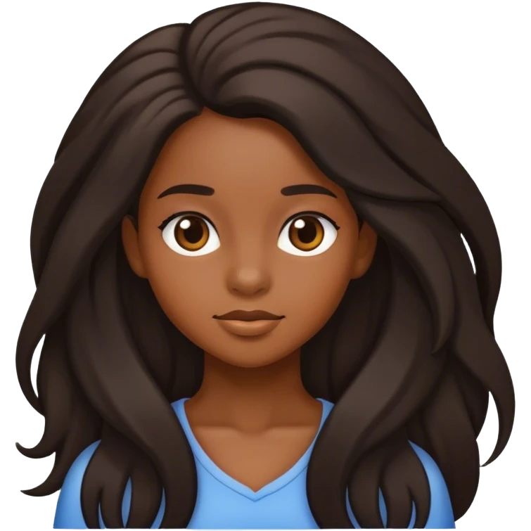 Black girl with long hair emoji
