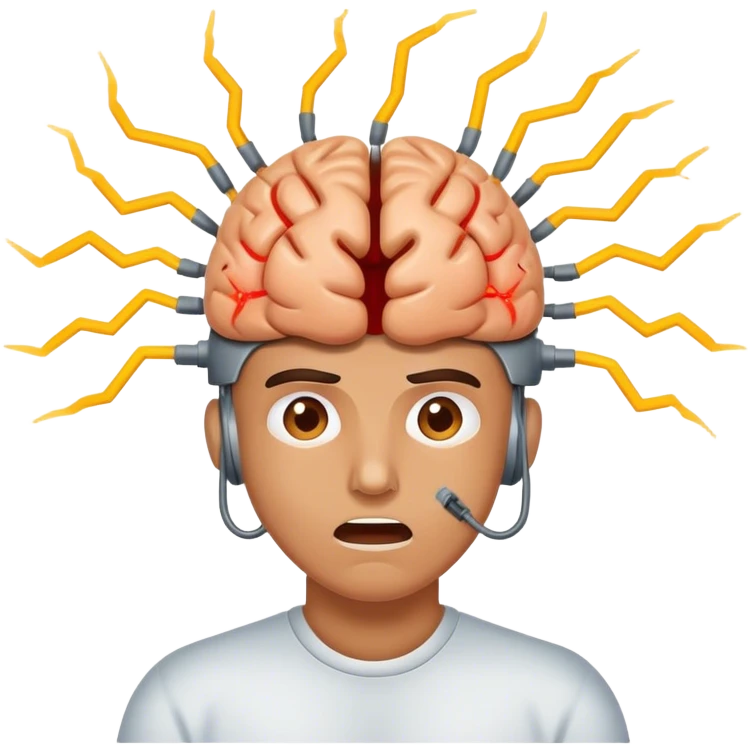 Brain getting electrocuted emoji