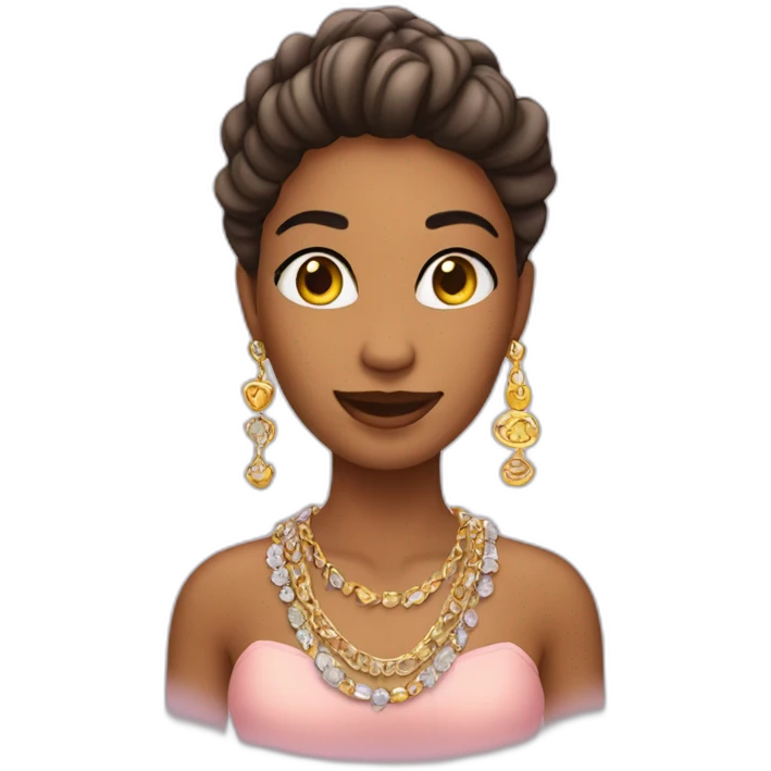 Chica usando joyería  emoji