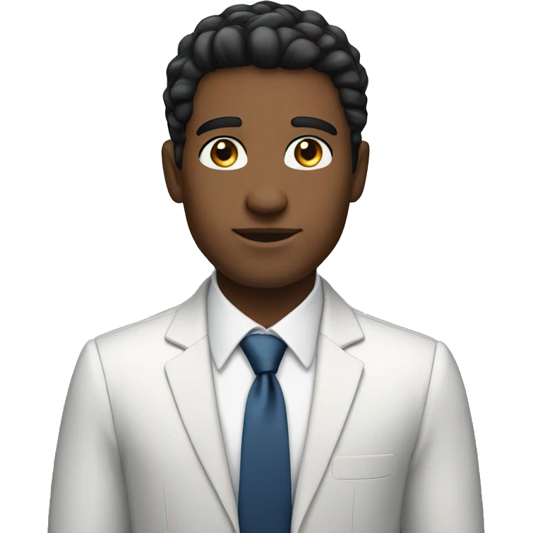 A young black hair white skin handsome businessman  emoji