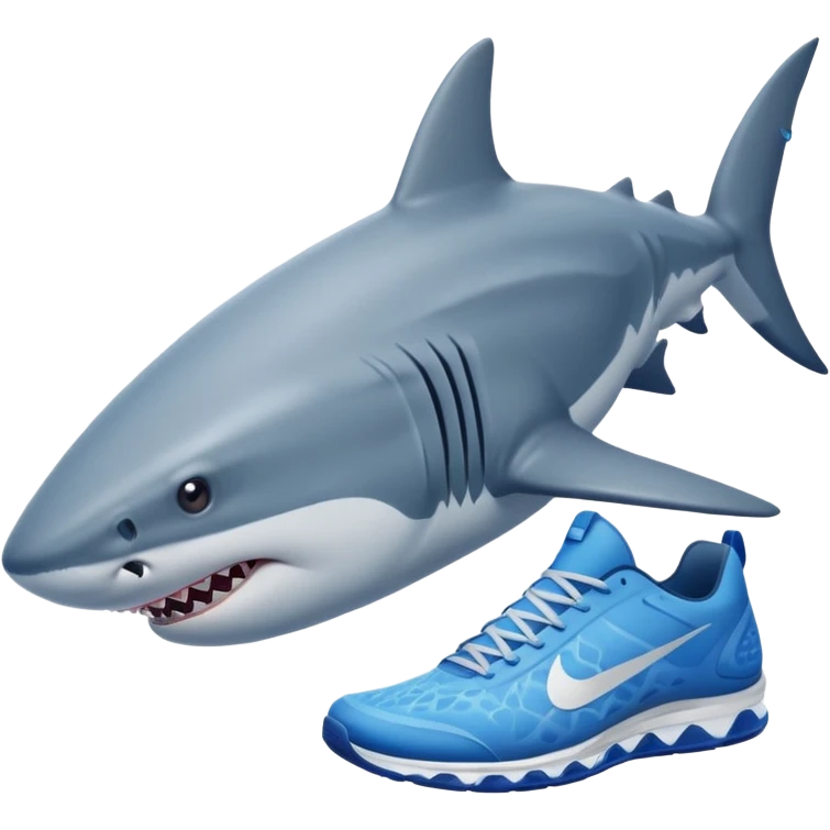 Shark wearing blue nike’s emoji