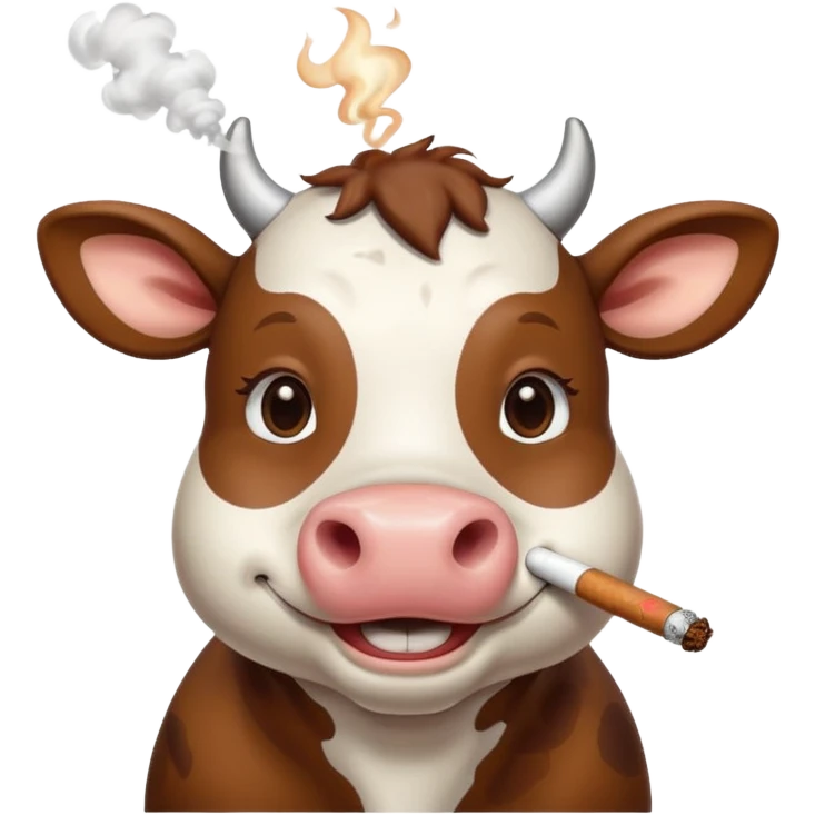 cute cow smoke weed emoji