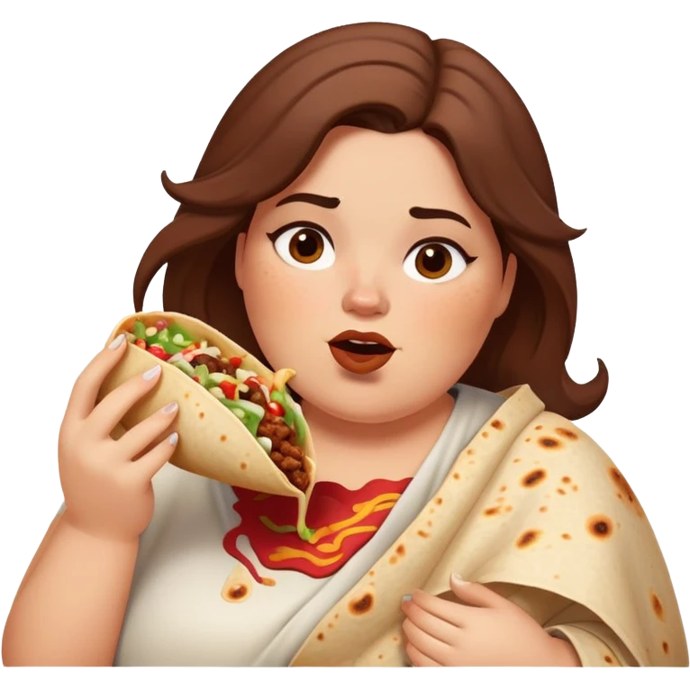 Fat lady eating chipotle  emoji