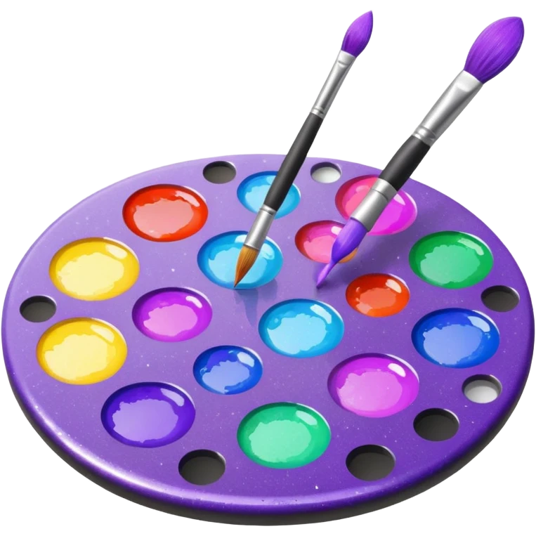 glitter purple art pincel pallet emoji