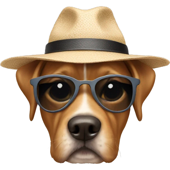 Dog wearing hat and sunglasses emoji