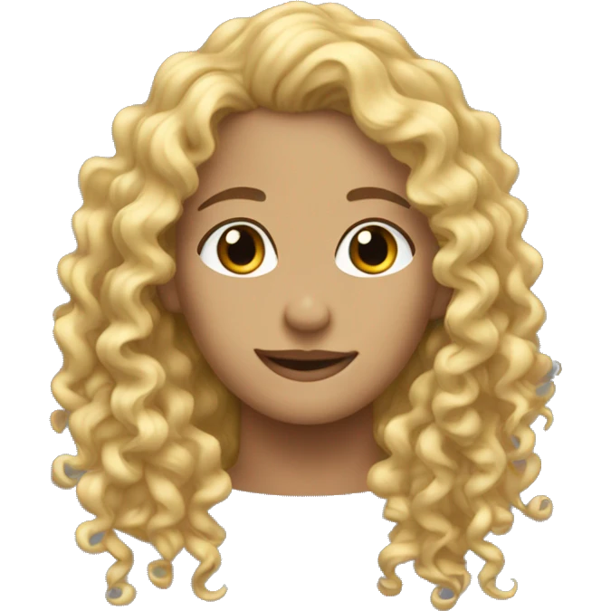 curly blond hair from back emoji