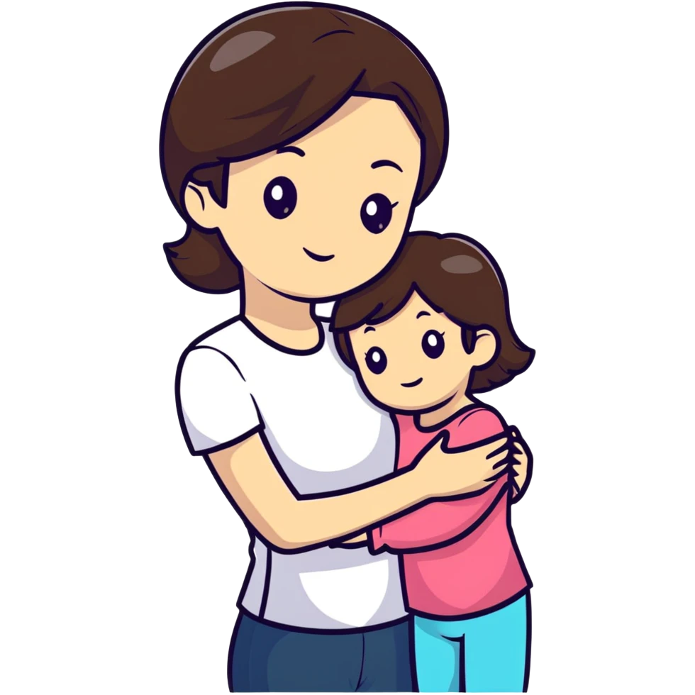 mother and daughter with brunette hair emoji