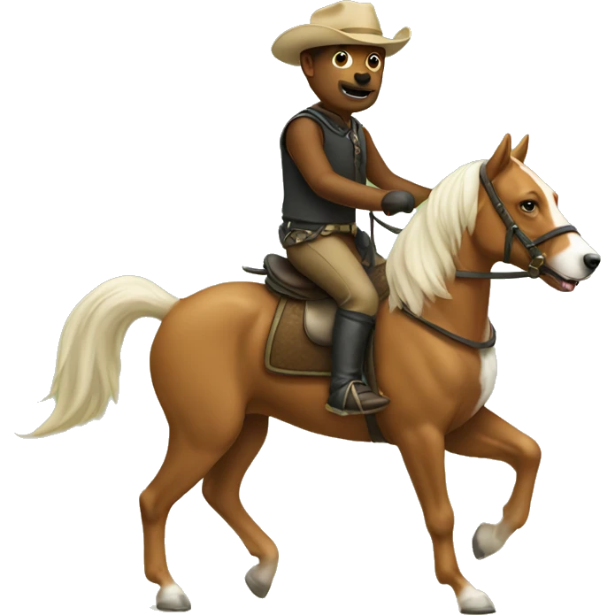 Dog riding a horse emoji