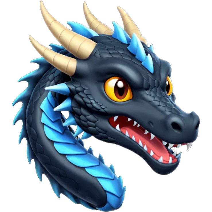 Un dragón negro furia emoji