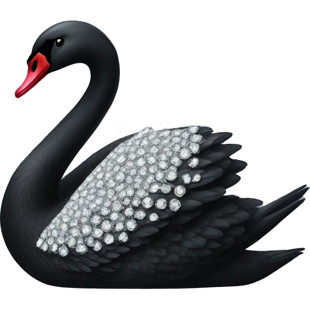 black swan with diamonds emoji