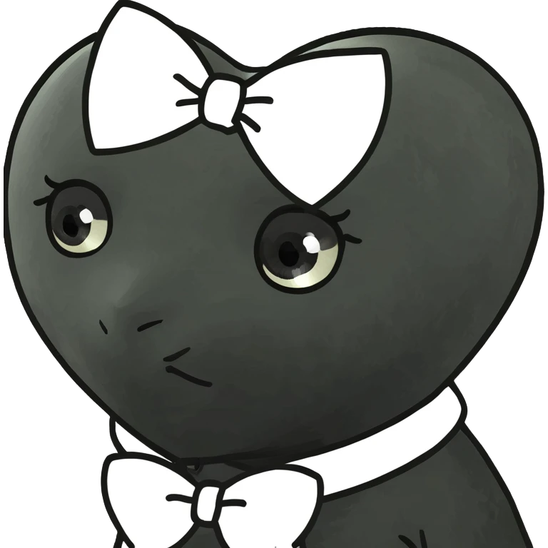 Corazón negro con lazo blanco emoji