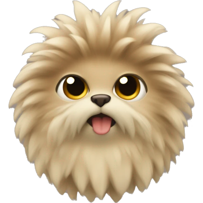 Brown beige fluffy Fakémon emoji
