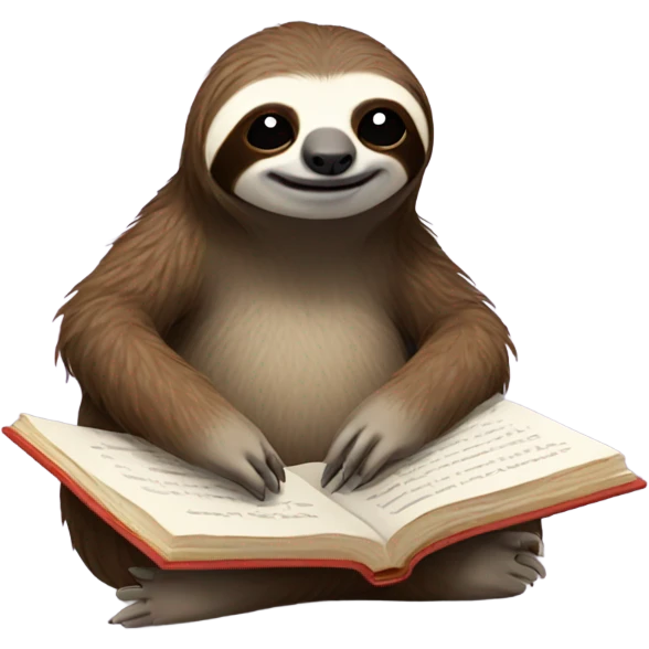 Sloth reading a book  emoji