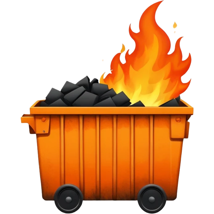 Happy dumpster fire emoji