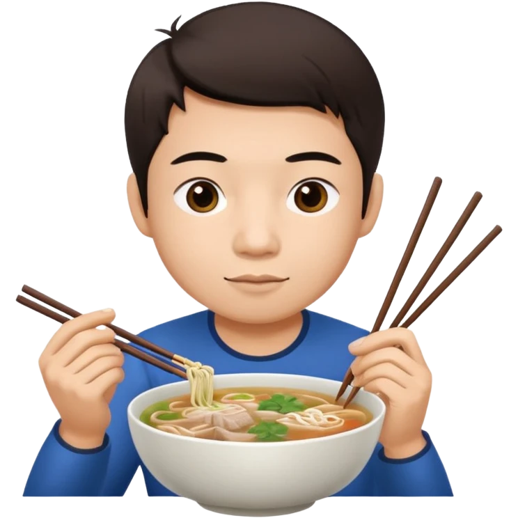can you generate me a avatar of a male eating a bowl of pho? emoji