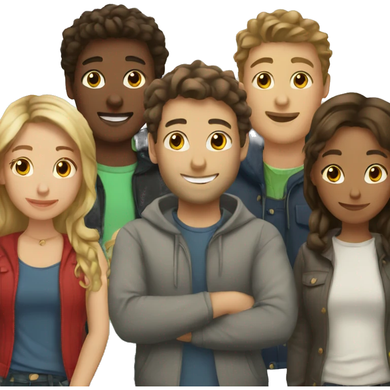 group of french friends  emoji