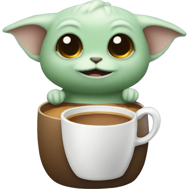 Grogu with coffee  emoji