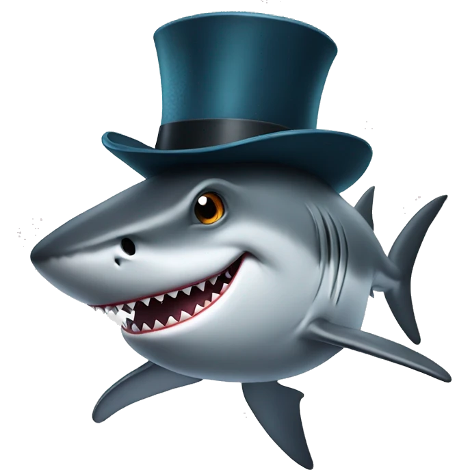shark with tophat emoji