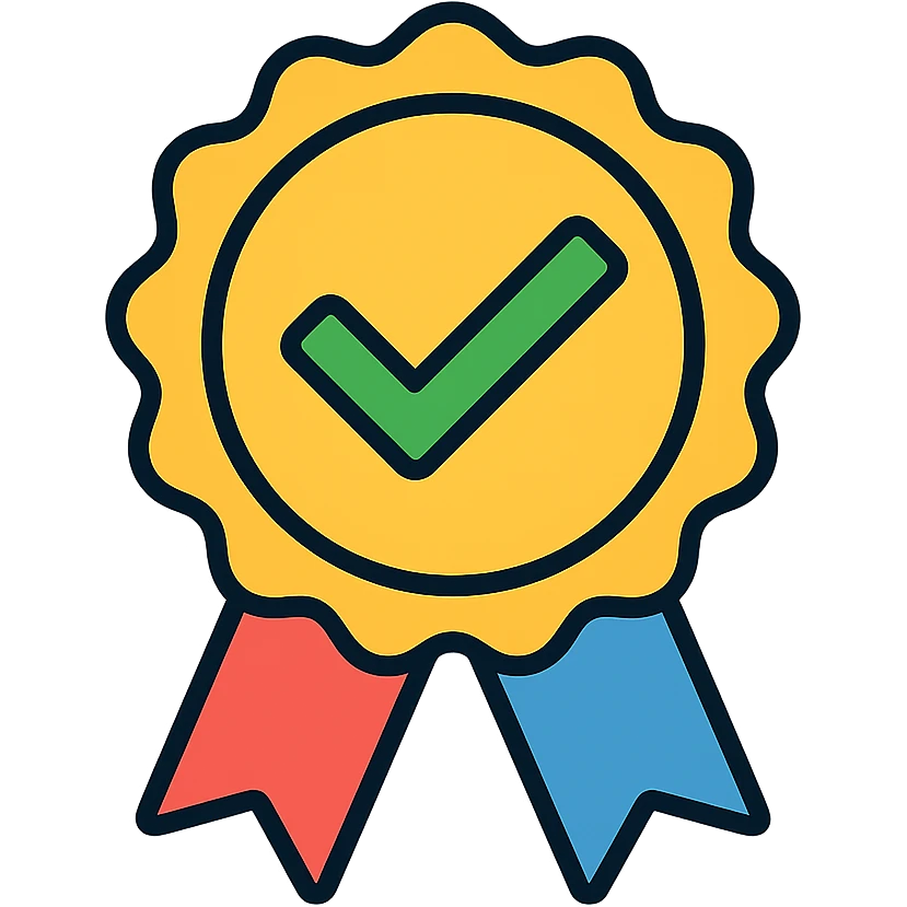 vector icon of a gold seal of trust emblem with subtle colorful accents, elegant and minimalist flat design, isolated on white, award badge style, 2D flat vector, trending icon look, soft shadows, no text, commercial use emoji