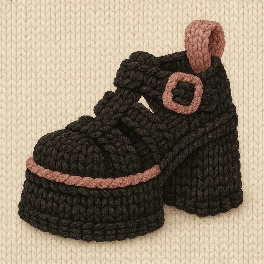 BLACKPINK-inspired gothic shoes, no hearts, textured and stylish, black and pink emoji
