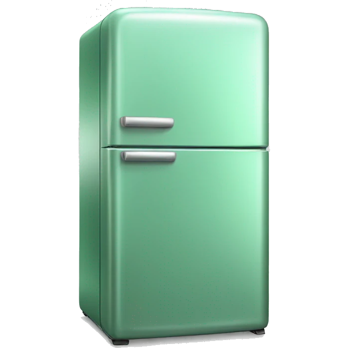 Realistic metallic mint green fridge isolated. emoji