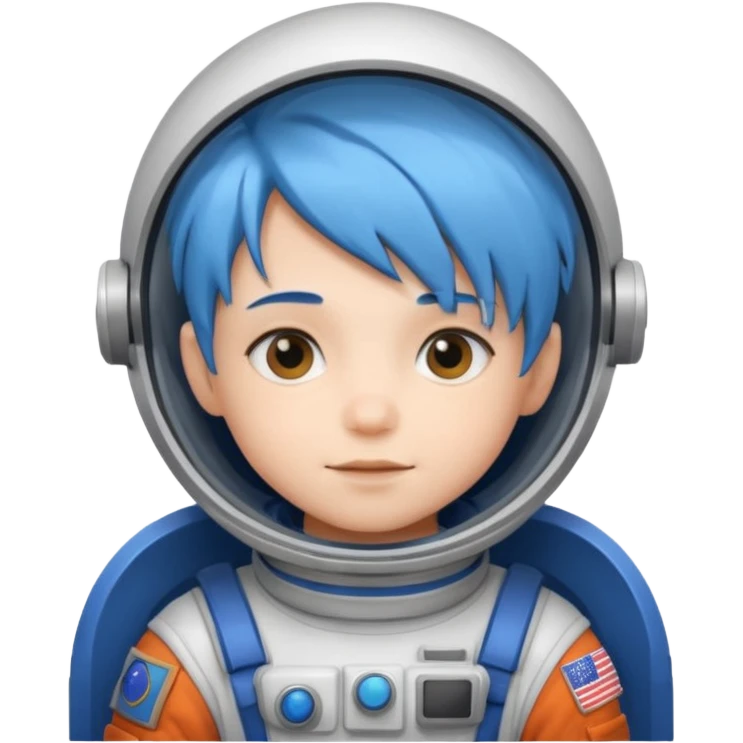 kid astronaut with blue hair emoji