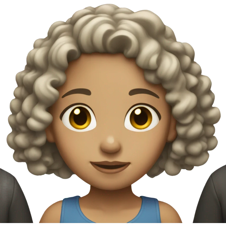 Light skin curly hair girl standing emoji