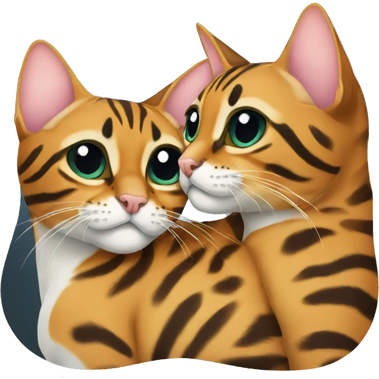 Two bengal cats cuddling emoji