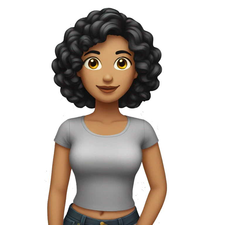 Chica latina con cabello negro emoji
