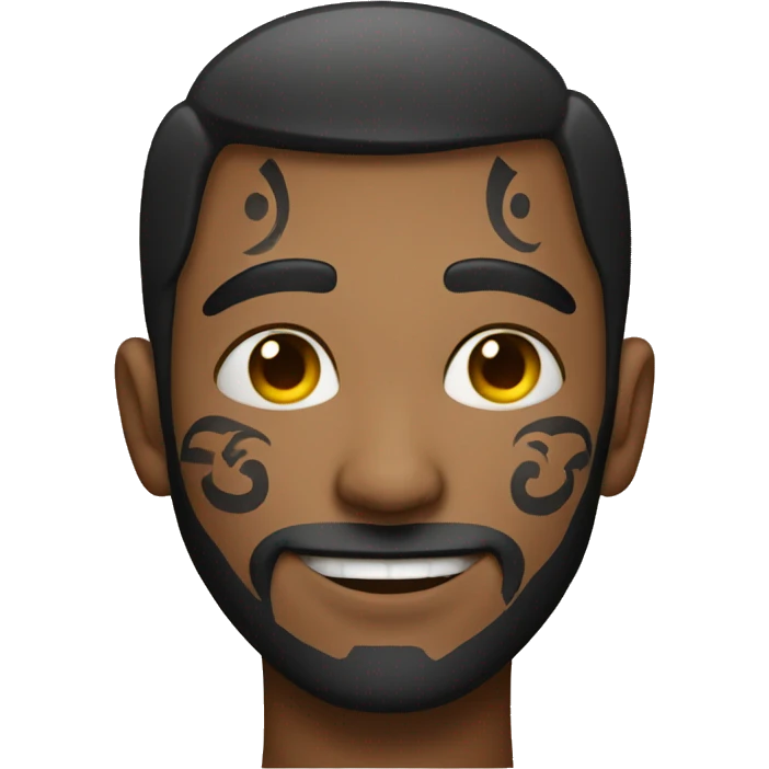 man with face tattoo emoji
