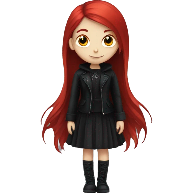 Goth girl with red hair emoji