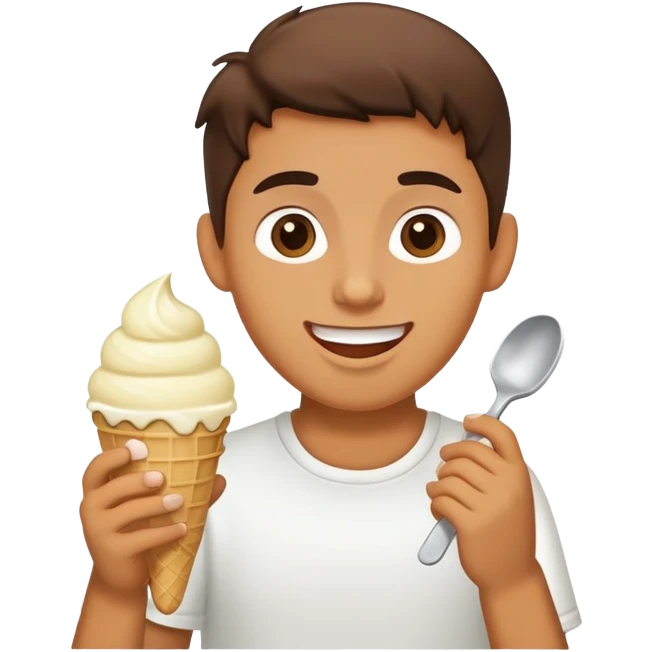 A fat person eating ice cream emoji
